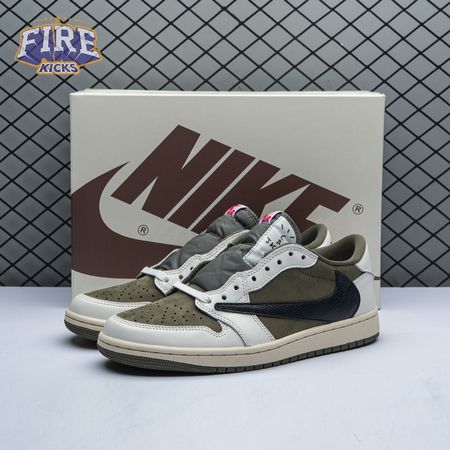 Travis Scott x Air Jordan 1 Low OG Medium Olive DM7866 200 Unisex