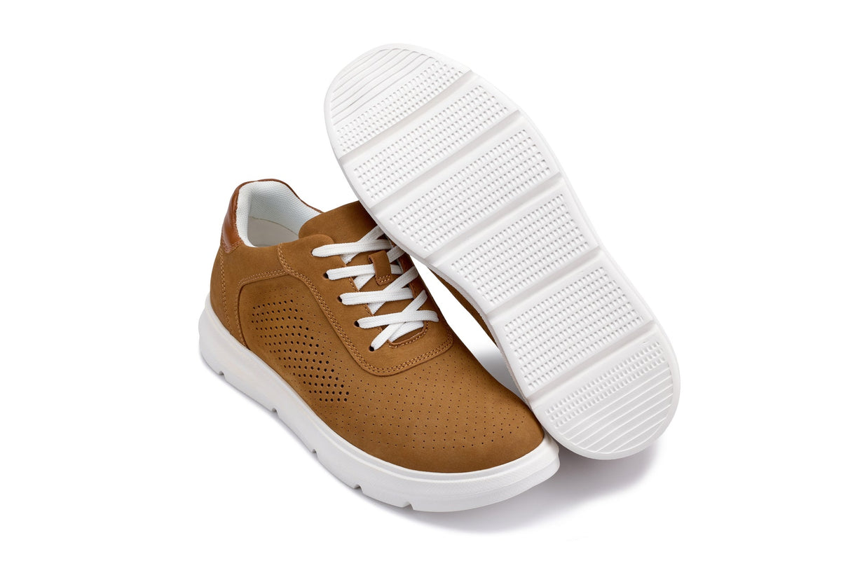 CALTO - J1583 - 2.6 Inches Taller (Brown) - Lightweight Casual Walkers