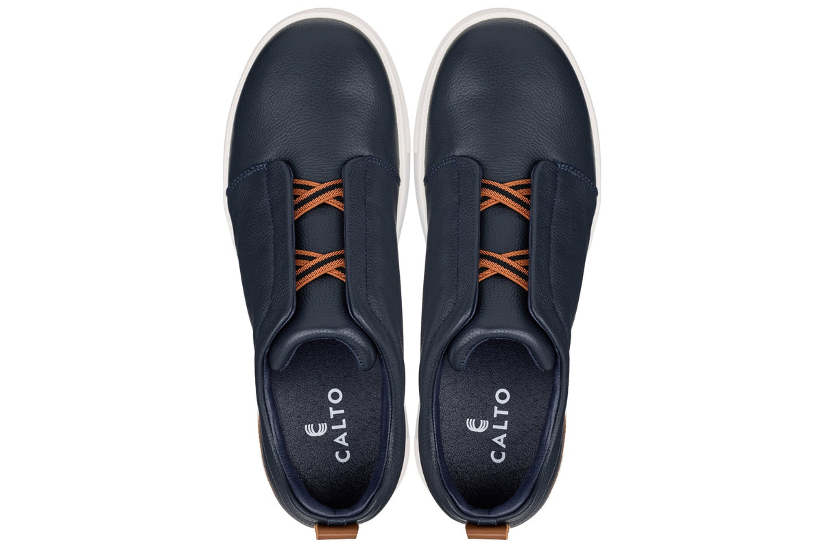 CALTO - J1934 - 2.6 Inches Taller (Navy) - Slip-On Snoafers