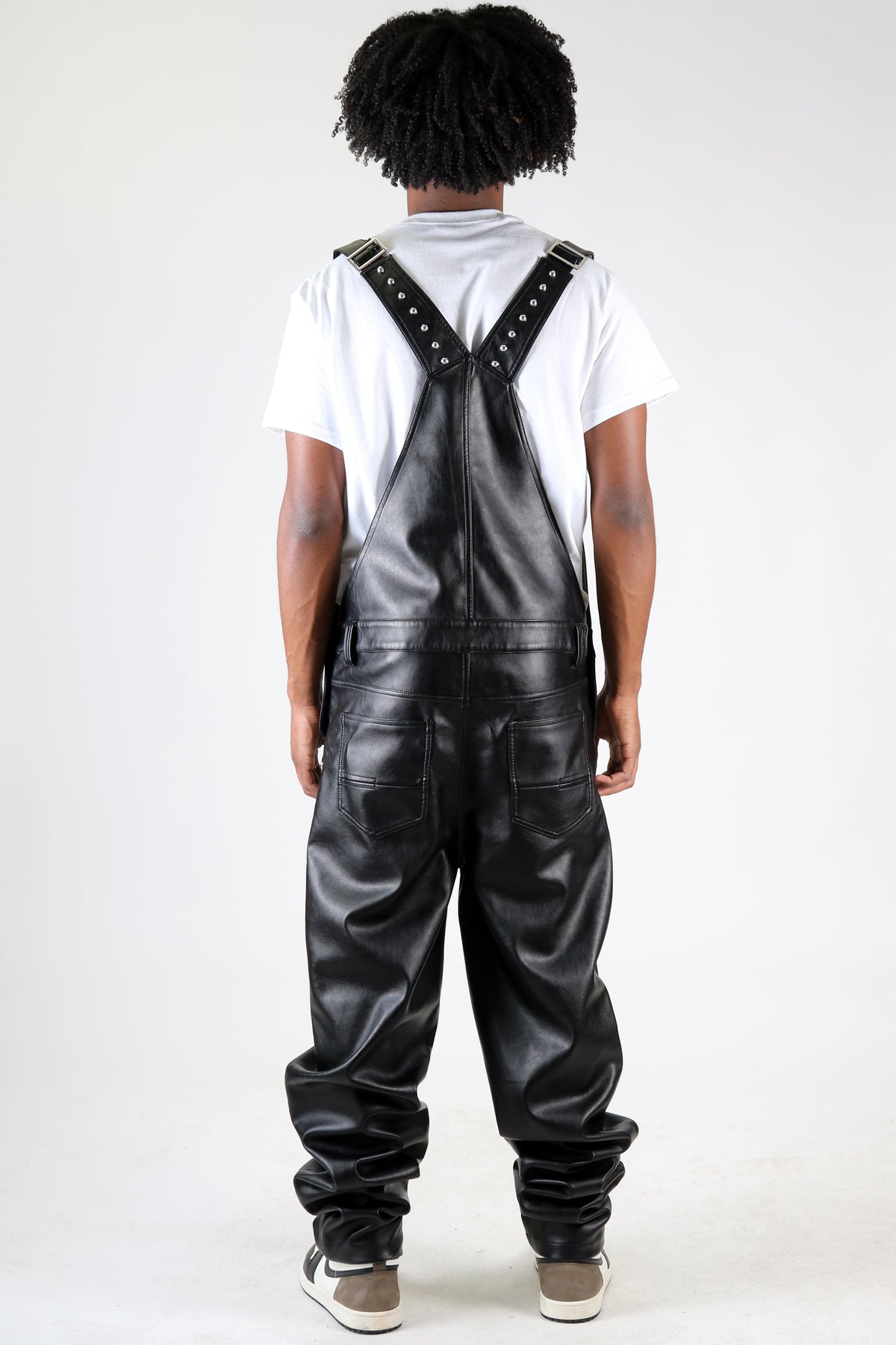 DRAKON Fine Faux Leather Overall Pants