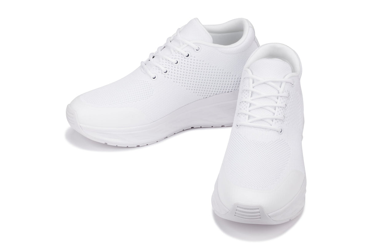 CALTO - X2691 - 2.8 Inches Taller (White/White Sole) - Lightweight Sporty Sneakers