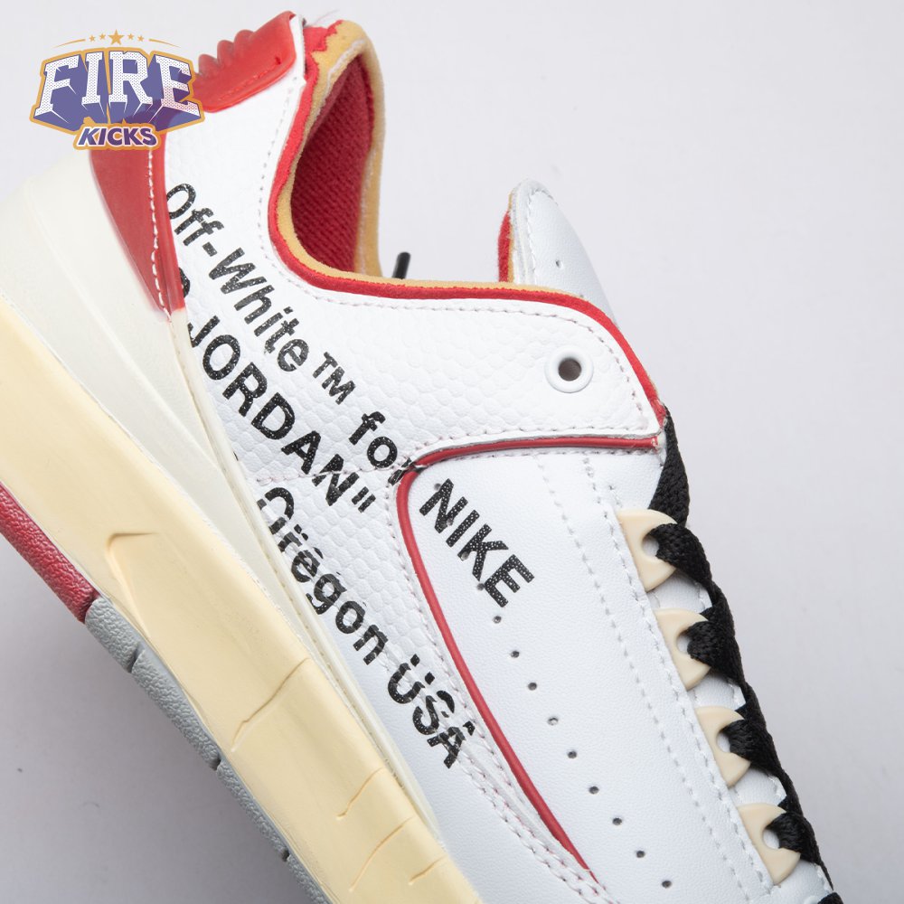 OFF-WHITE x Jordan 2 Retro Low SP White Red Unisex