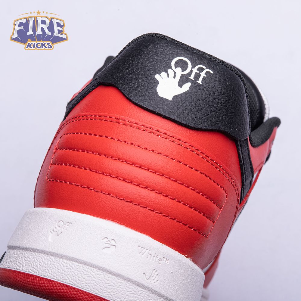 OFF-WHITE Out Of Office OOO Low Tops Black White Red Unisex
