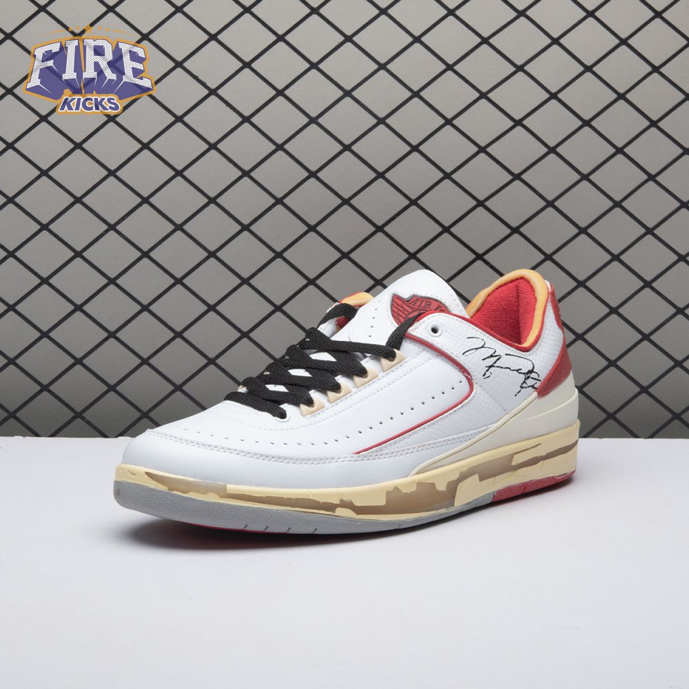 OFF-WHITE x Jordan 2 Retro Low SP White Red Unisex