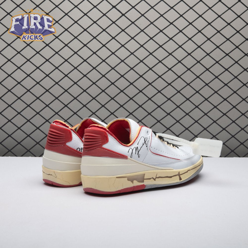 OFF-WHITE x Jordan 2 Retro Low SP White Red Unisex