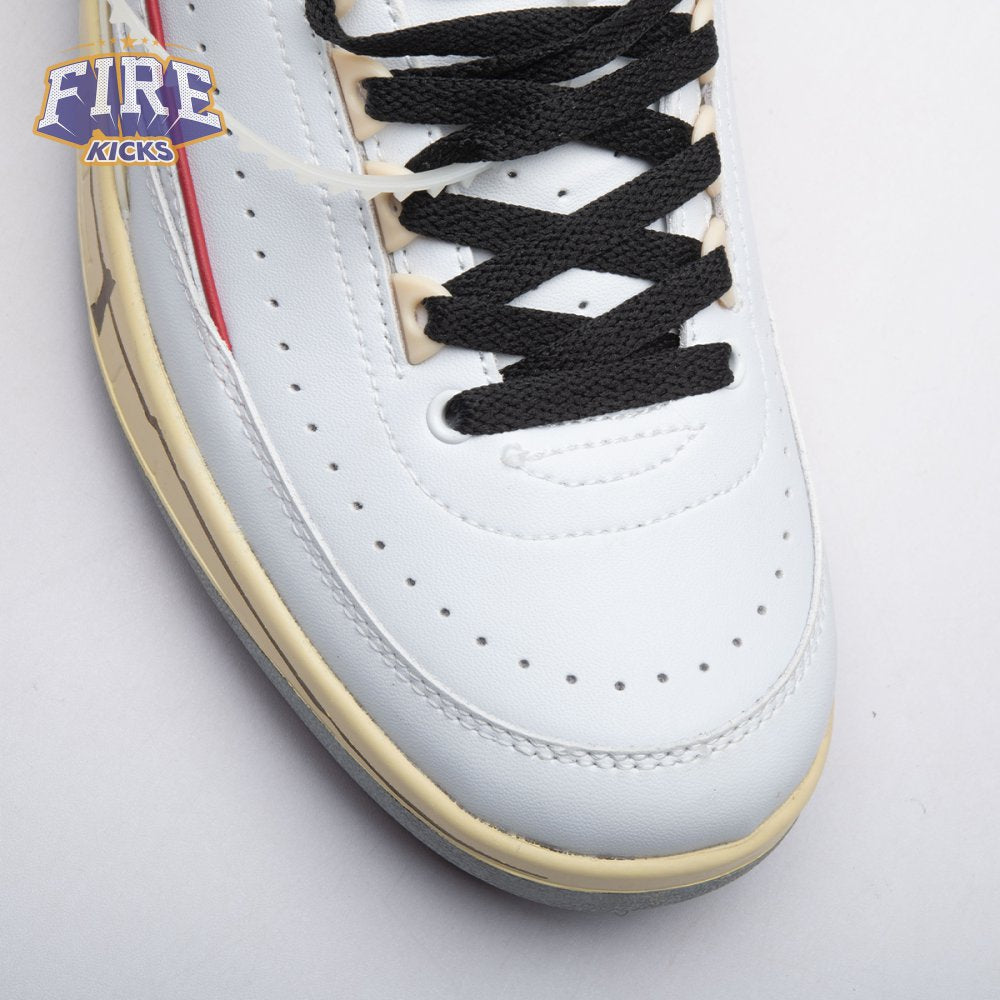 OFF-WHITE x Jordan 2 Retro Low SP White Red Unisex
