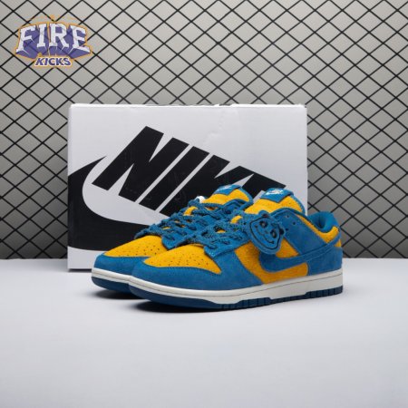 Nike Dunk Low SE Panda-Monium Court Blue Yellow Ochre Suede IH7648-700 Unisex