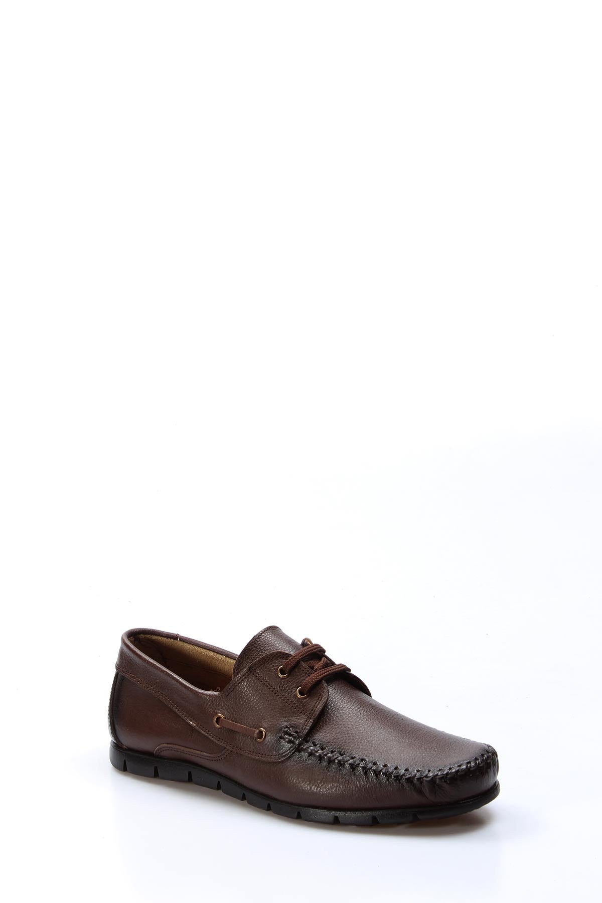 Men's Brown Leather Moccasins-Wessi