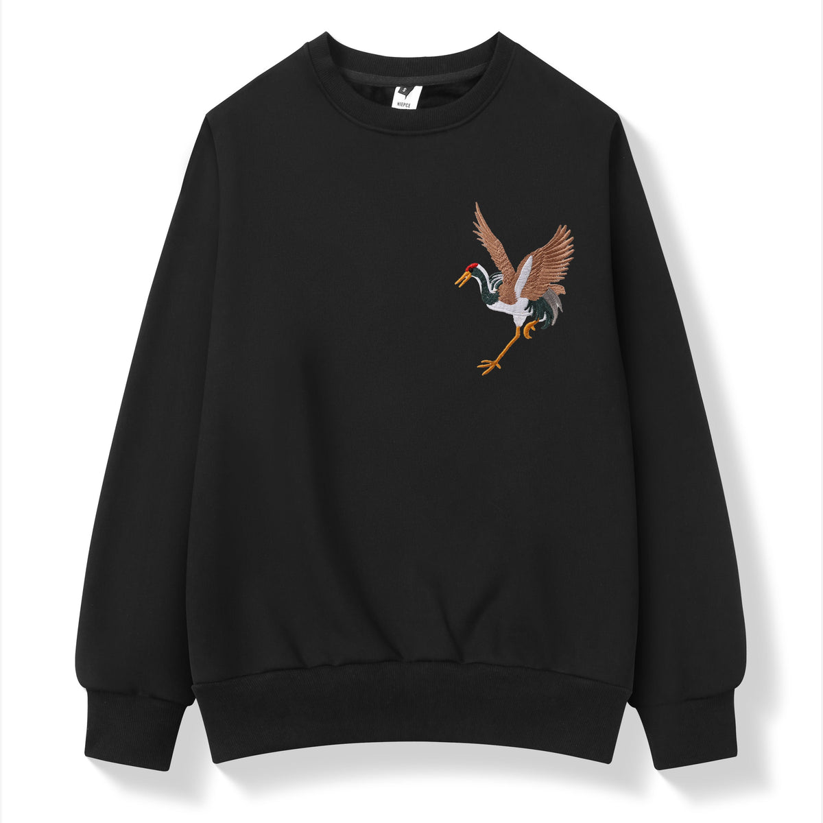 SW9016 Embroidery Crane Sweater