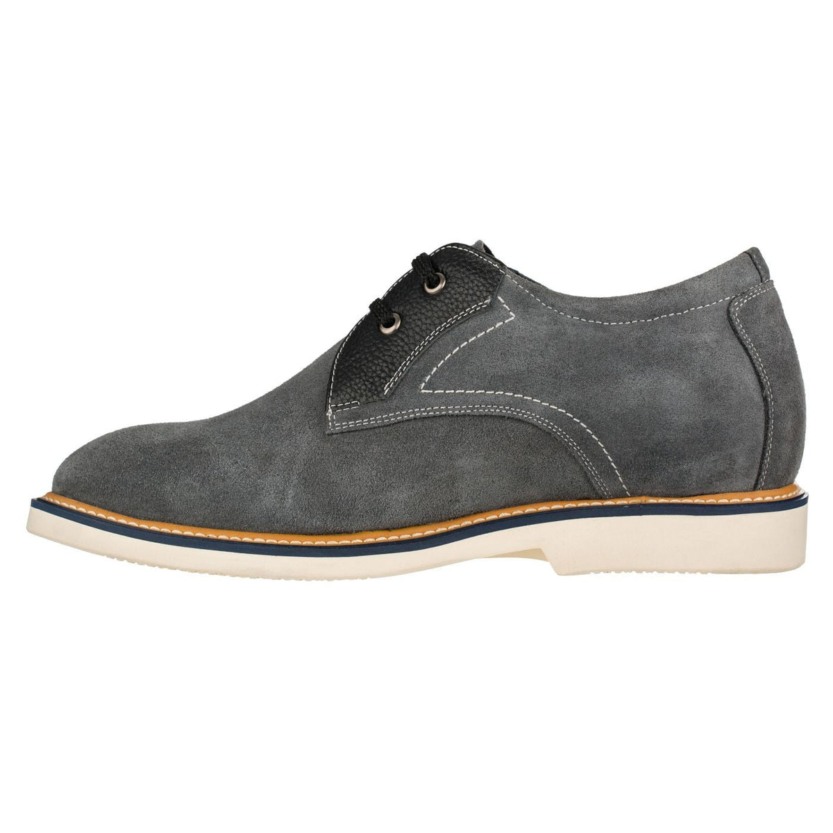 CALTO Business Casual Grey Leather Shoes 2.8 Inch - Y42023