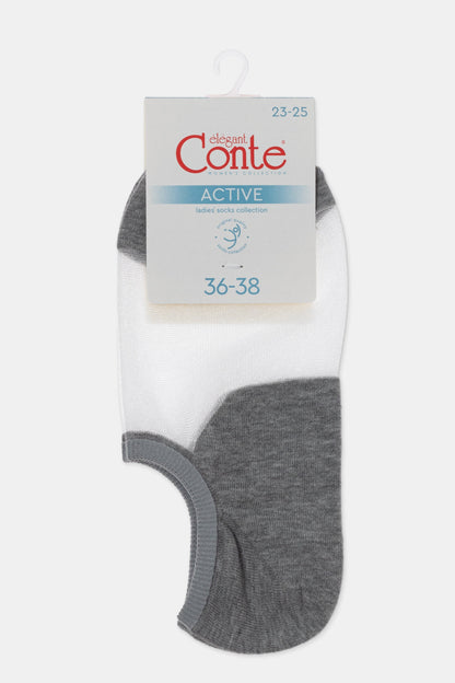 Cotton Ankle Socks Conte Active - Inserts Of Transparent Mesh