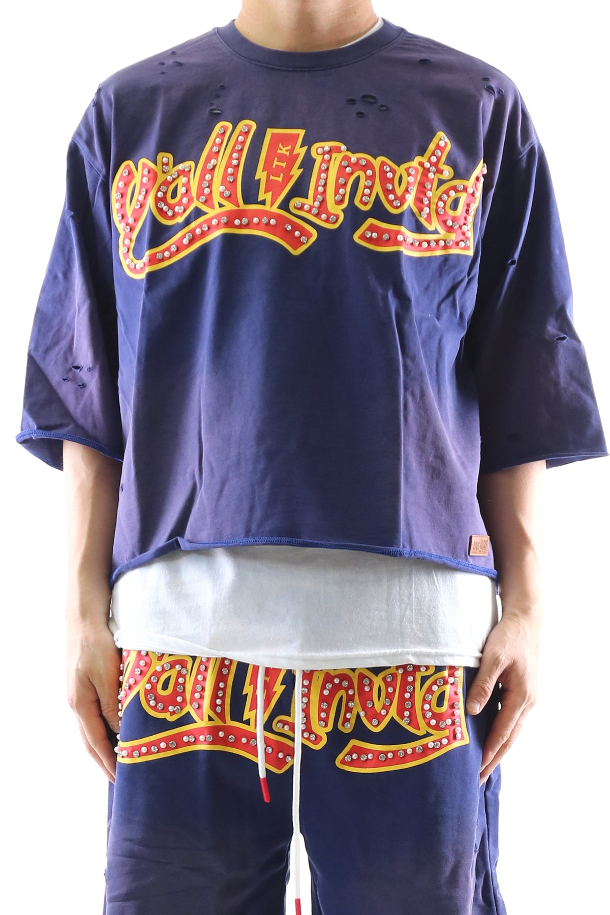 BRUNER S/N Jersey 3/4 Sleeve Crop Top Tee