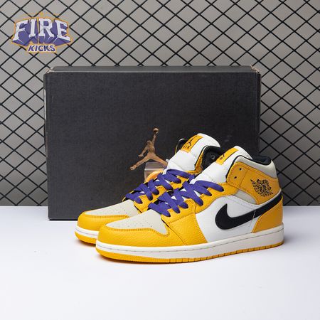 Air Jordan 1 Mid SE Lakers 852542-700 Unisex