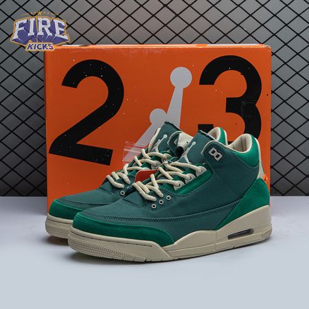 Air Jordan 3 Retro Bicoastal Black Malachite Fossil FZ7974-300 Unisex