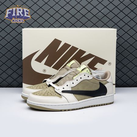 Jordan 1 Retro Low Golf Travis Scott Neutral Olive FZ3124-200 Unisex