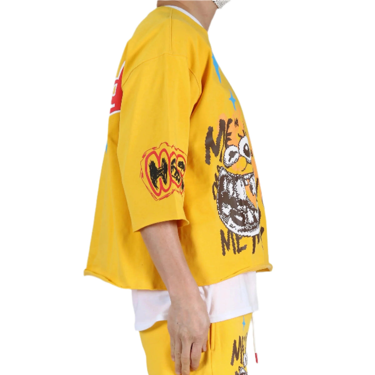 MERTI SN/ Jersey 3/4 Sleeve Crop Top Tee
