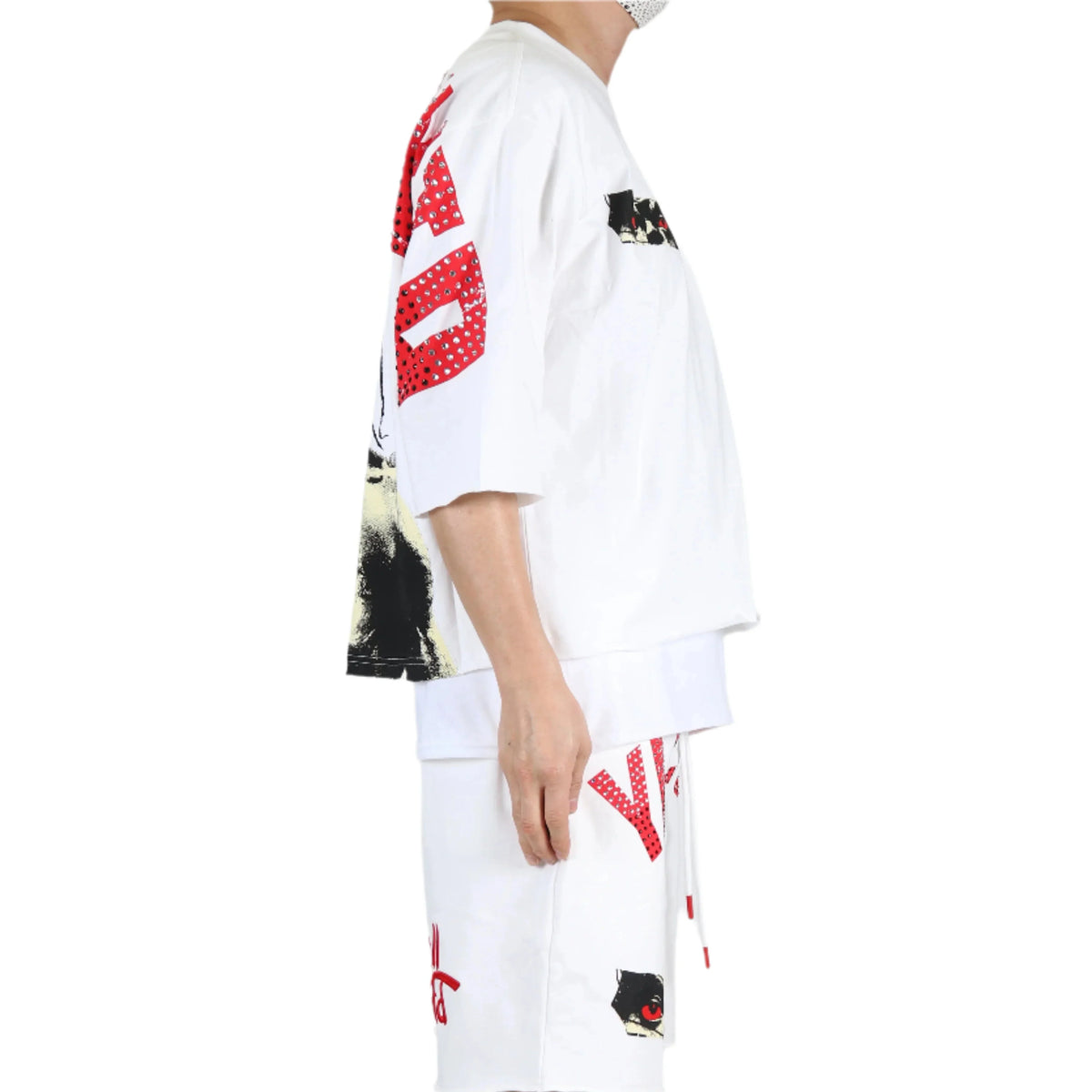 KINON SN/ Jersey 3/4 Sleeve Crop Top Tee