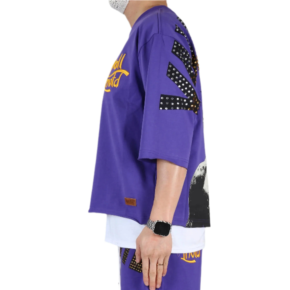 ANGELO SN/ Jersey 3/4 Sleeve Crop Top Tee