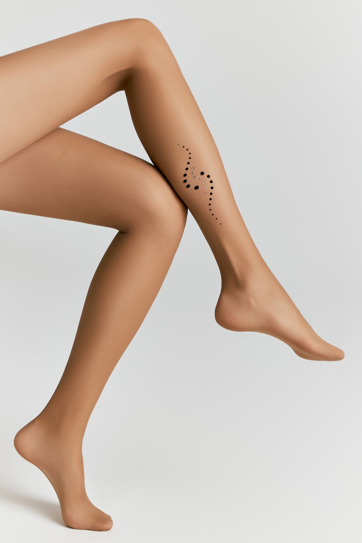Fantasy Tights Conte Sheen - Flock and Rhinestone Applique