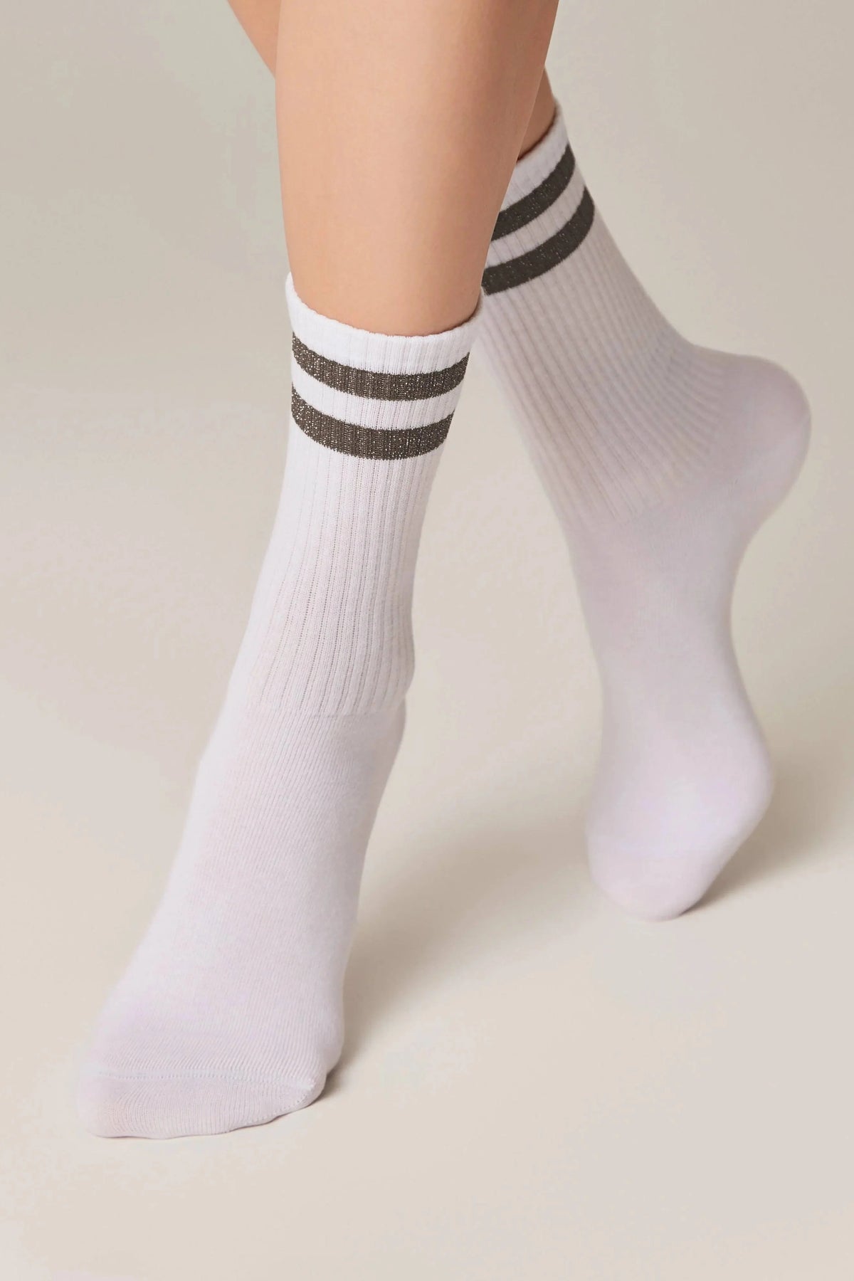 Conte Cotton Long Socks Active 157 - Lurex Stripes