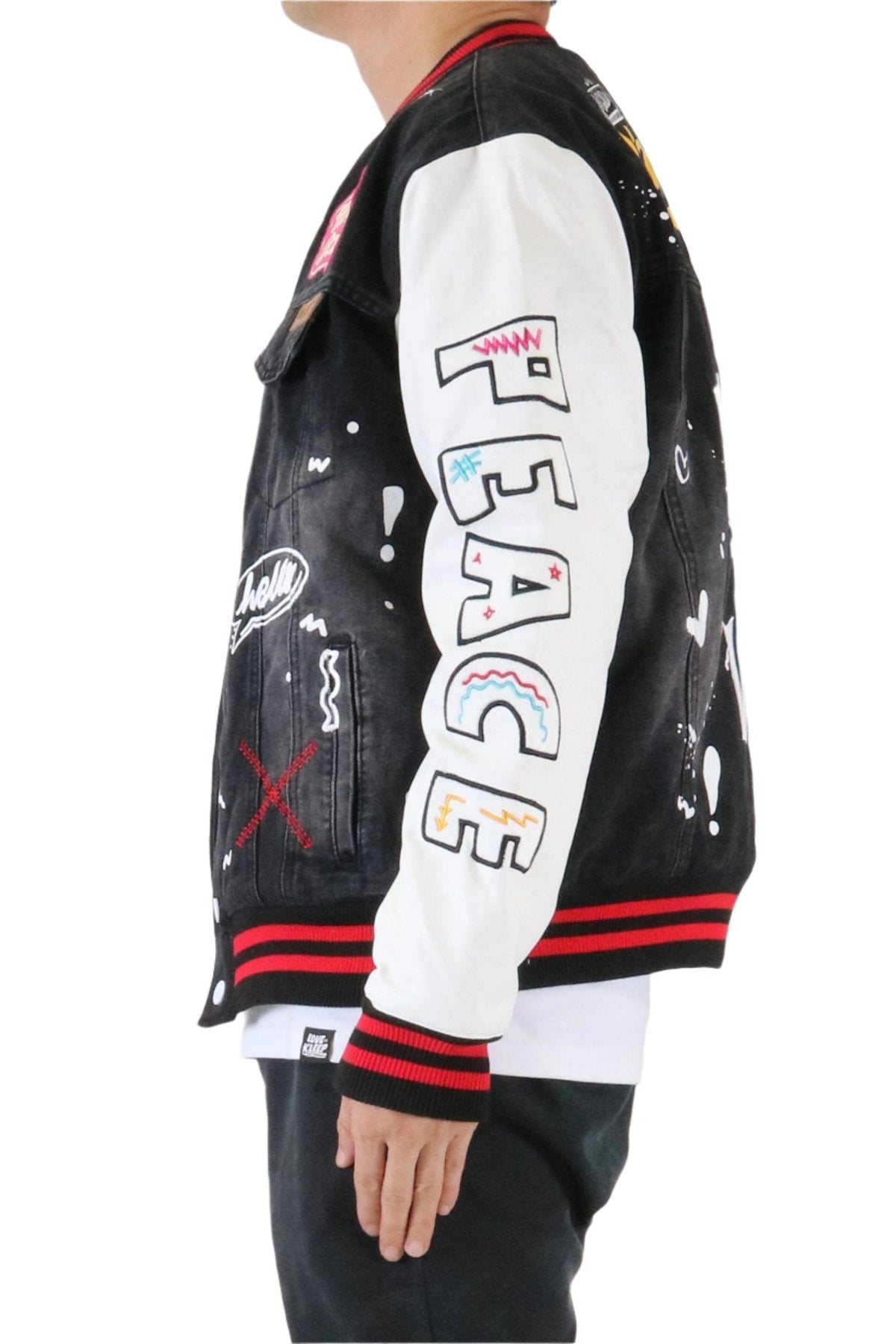 NEW VERTE Padded Washing Denim Bomber Jacket