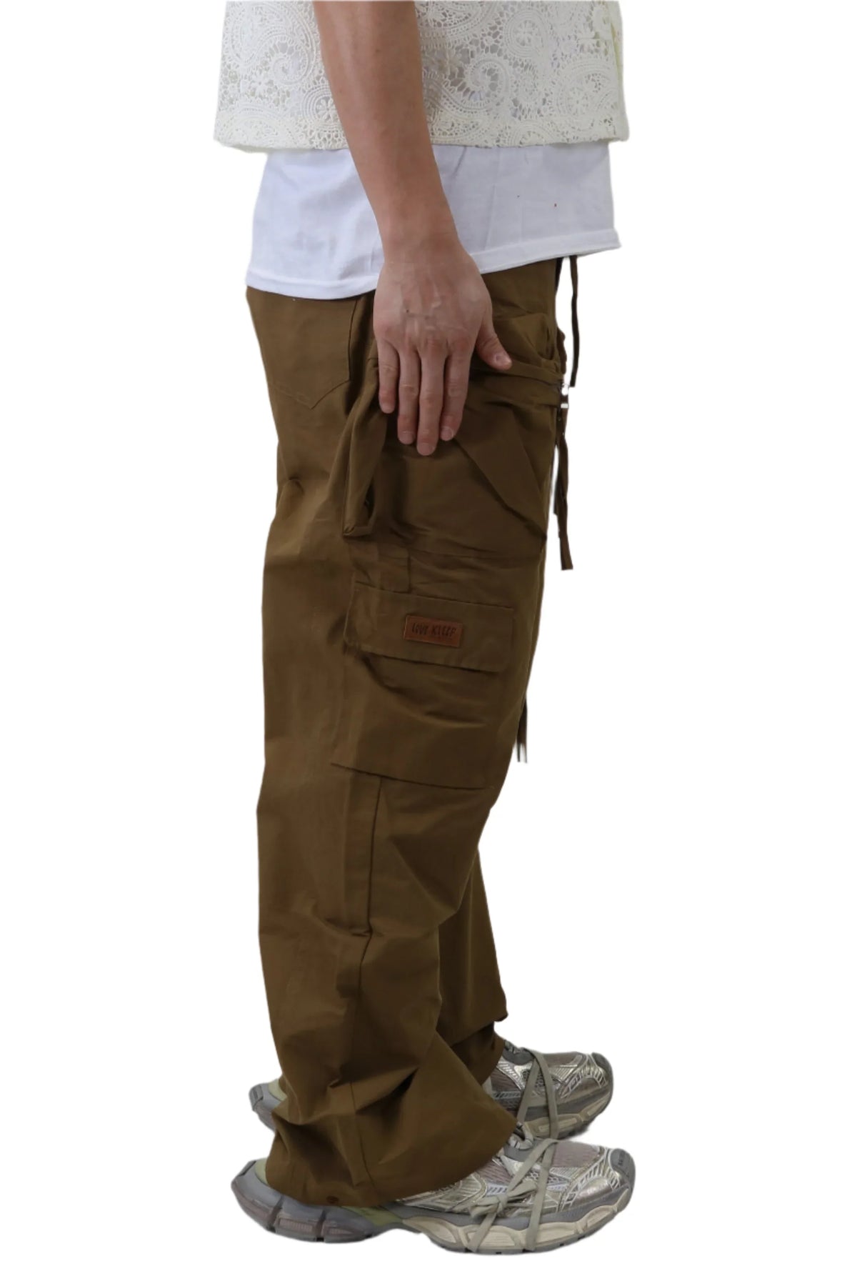 BITA FINE TWILL NYLON BAGGY FIT CARGO PANTS
