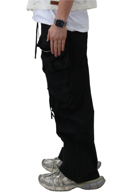 VUSE FINE TWILL NYLON BAGGY FIT CARGO PANTS