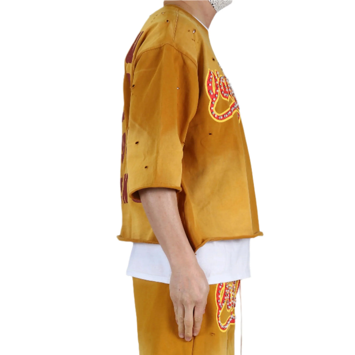PECU S/N Jersey 3/4 Sleeve Crop Top Tee
