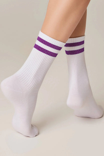 Conte Cotton Long Socks Active 157 - Lurex Stripes