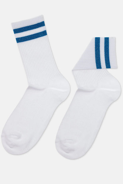 Conte Cotton Long Socks Active 157 - Lurex Stripes