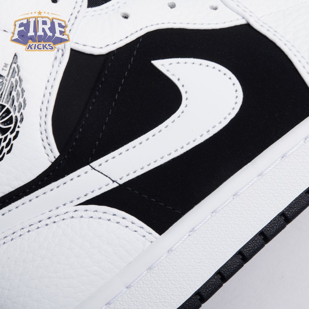 Air Jordan 1 Mid White Black Unisex
