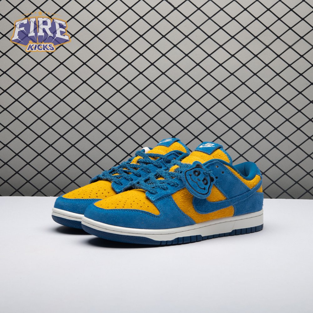 Nike Dunk Low SE Panda-Monium Court Blue Yellow Ochre Suede IH7648-700 Unisex