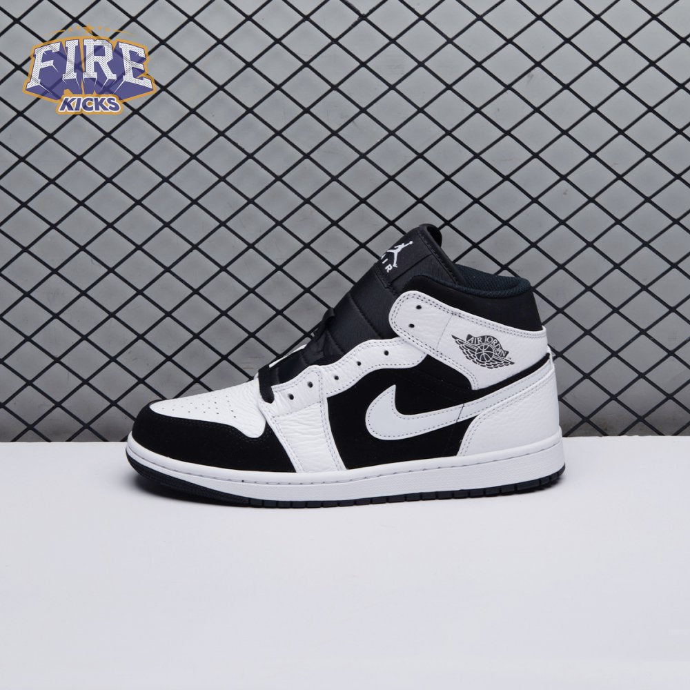 Air Jordan 1 Mid White Black Unisex