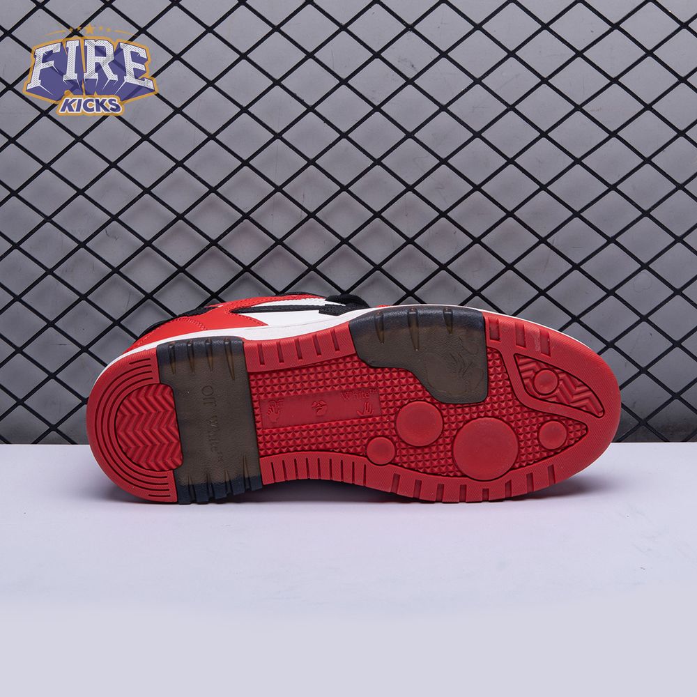 OFF-WHITE Out Of Office OOO Low Tops Black White Red Unisex