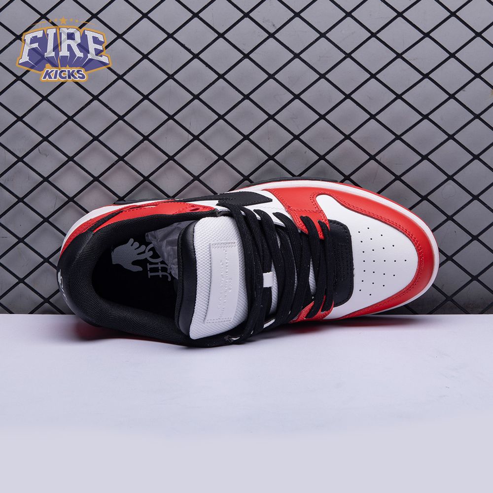 OFF-WHITE Out Of Office OOO Low Tops Black White Red Unisex