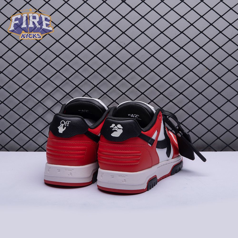 OFF-WHITE Out Of Office OOO Low Tops Black White Red Unisex