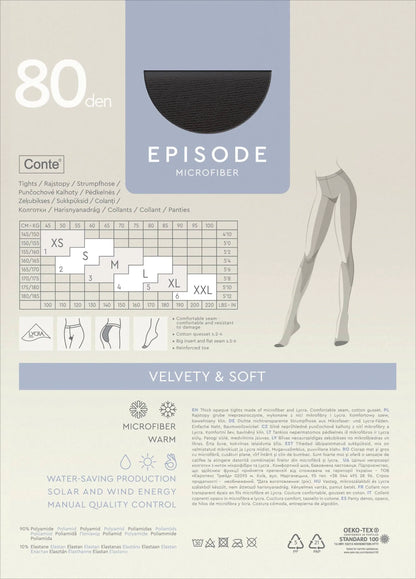 Tights Conte Episode 80 Den - Microfibra Matte Opaque