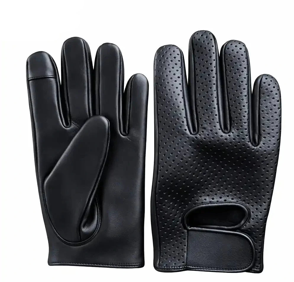 Ventilated Touchscreen Deerskin Driving Gloves