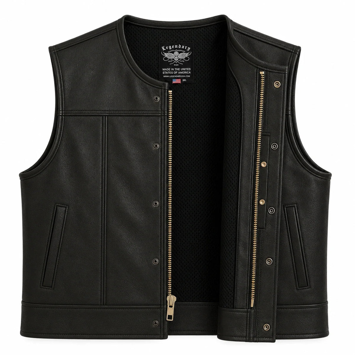 Legendary Lowlife NCP Black Leather Club Vest