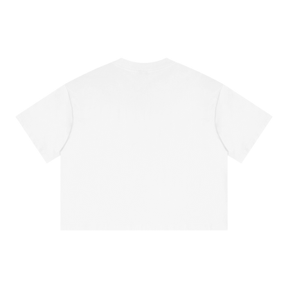 Deployed Streetwear Tee Y2k T-Shirt White Boxy Cropped 250GSM Summer Short Sleeve Crew Neck