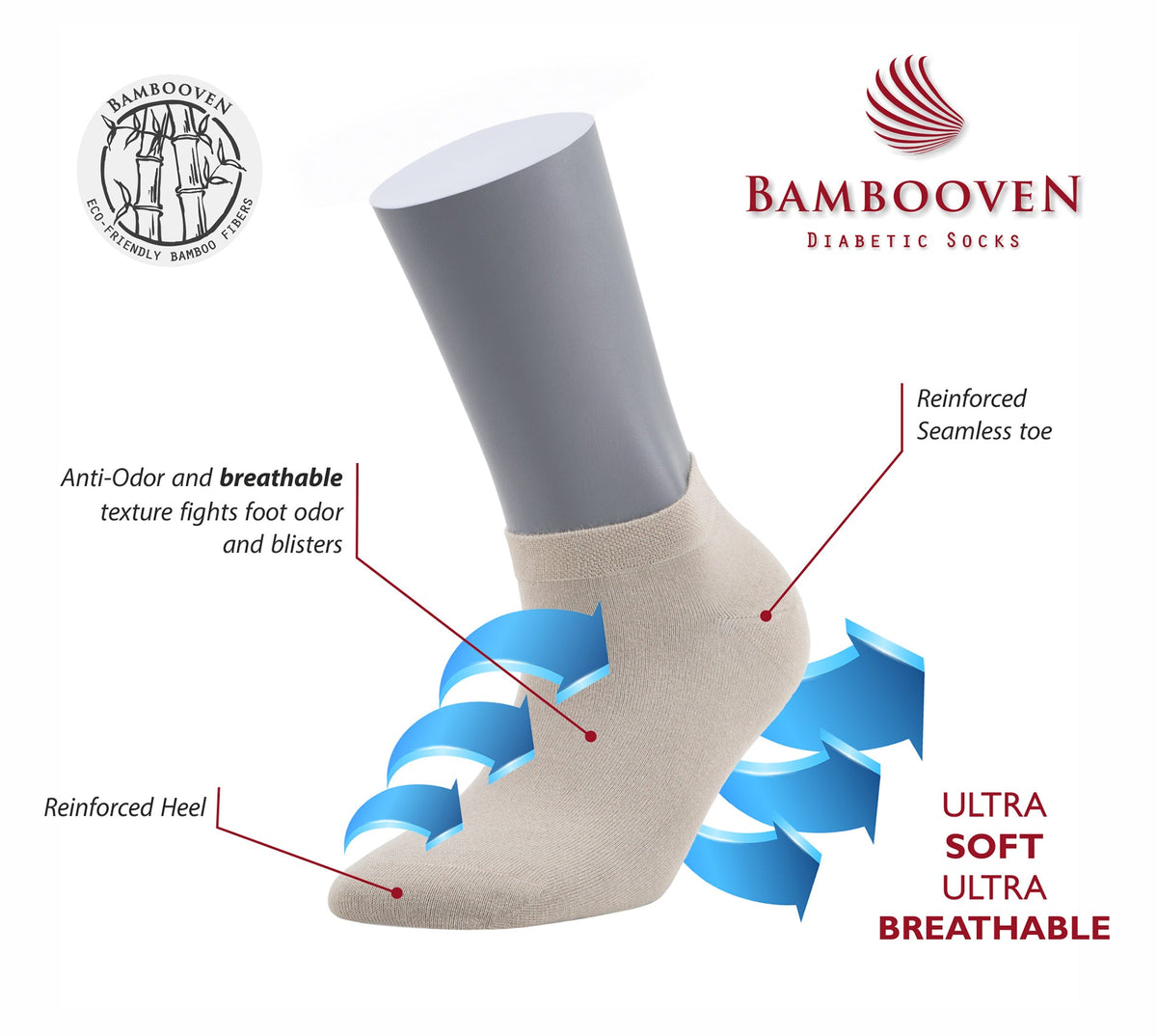 Women’s Bamboo Ankle Socks 3-Pack, Teal, Lilac &amp; Black